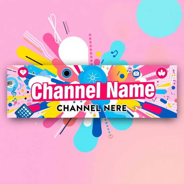 A vibrant and eye-catching YouTube cover photo, featuring a dynamic composition that includes bold typography for channel name