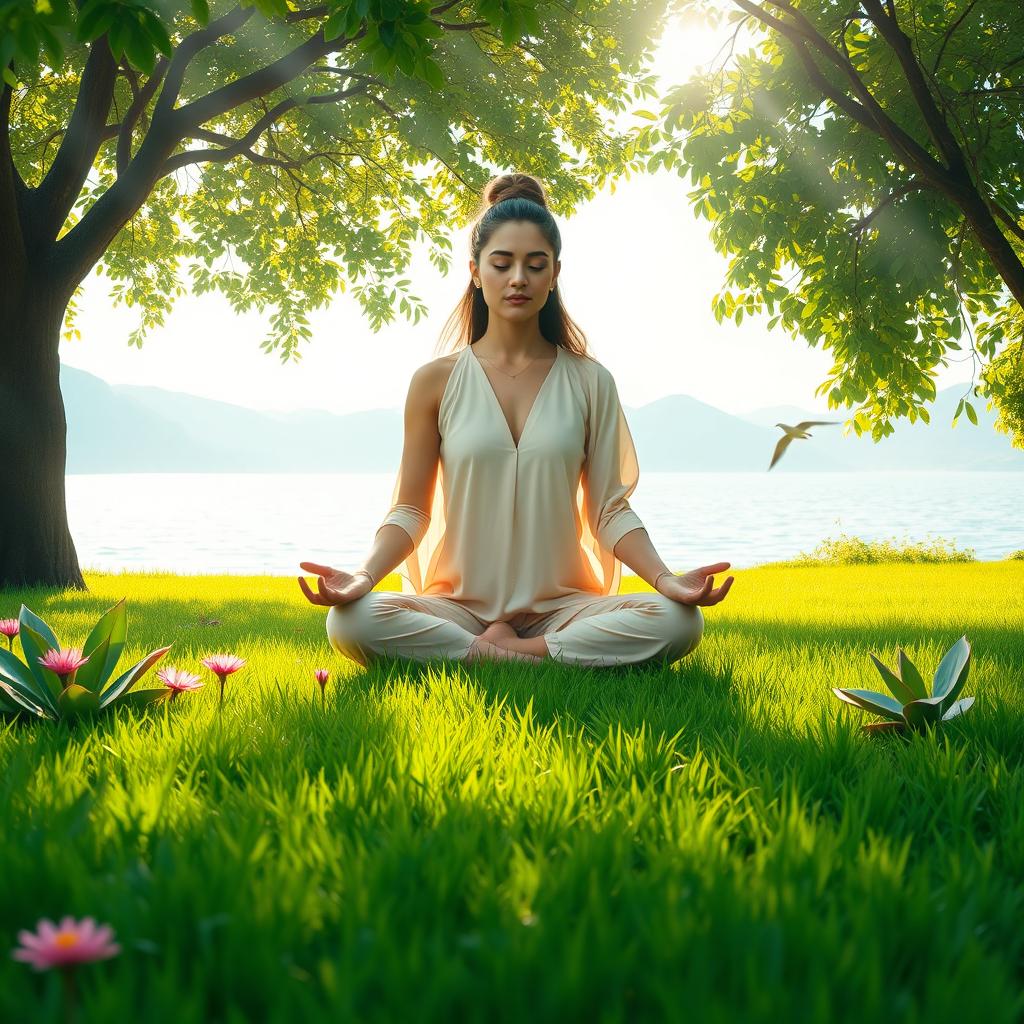 A tranquil and serene thumbnail image depicting a peaceful meditation scene