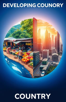 A visually striking poster contrasting a developing country and a developed country
