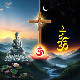 A profound and spiritually uplifting representation of the essence of life in various religions