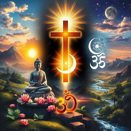 A profound and spiritually uplifting representation of the essence of life in various religions