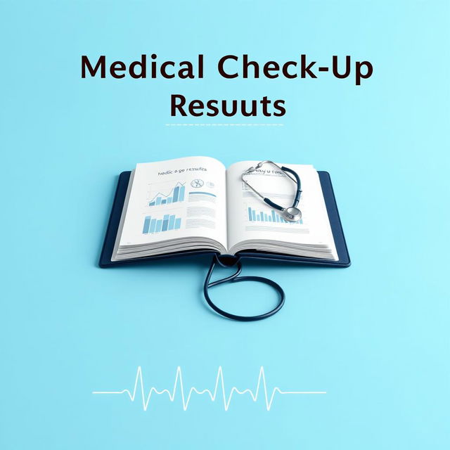 A book cover for a medical check-up results report, featuring a clean and modern design