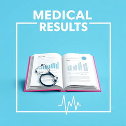 A book cover for a medical check-up results report, featuring a clean and modern design
