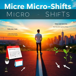 An inspirational scene depicting the concept of micro-shifts in life and work