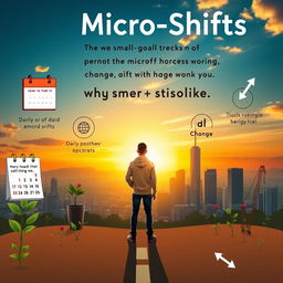An inspirational scene depicting the concept of micro-shifts in life and work