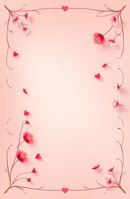 A captivating poster featuring a soft color palette of romantic shades like pinks, reds, and whites to create a tender mood