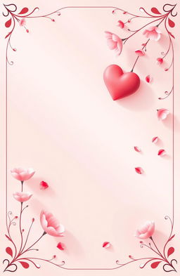 A captivating poster featuring a soft color palette of romantic shades like pinks, reds, and whites to create a tender mood
