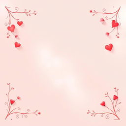 A captivating poster featuring a soft color palette of romantic shades like pinks, reds, and whites to create a tender mood