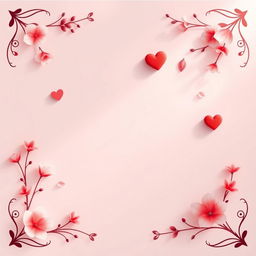 A captivating poster featuring a soft color palette of romantic shades like pinks, reds, and whites to create a tender mood