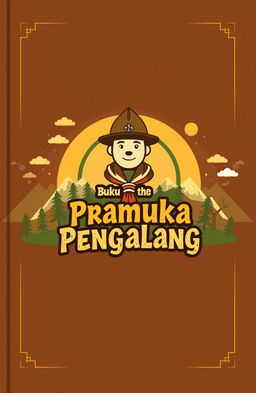 A beautifully designed cover for a brown-themed scout handbook for advanced scouts (Penggalang)