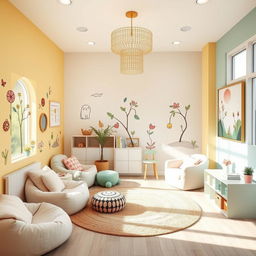 A charming and inviting psychological counseling office designed specifically for children, named 'Kintsabi