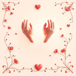 A captivating poster featuring a soft color palette with romantic shades of pink, red, and white to create a tender mood