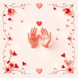 A captivating poster featuring a soft color palette with romantic shades of pink, red, and white to create a tender mood