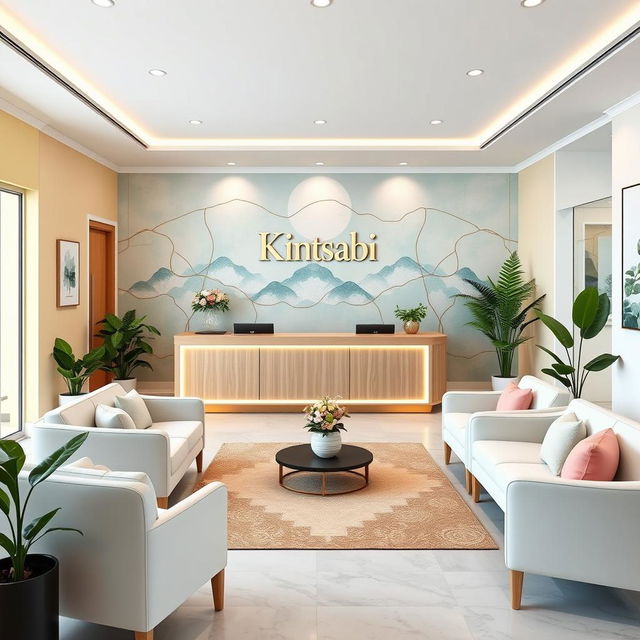 A welcoming reception area for the psychological counseling office named 'Centro Psicológico Integral Kintsabi,' reflecting its holistic approach