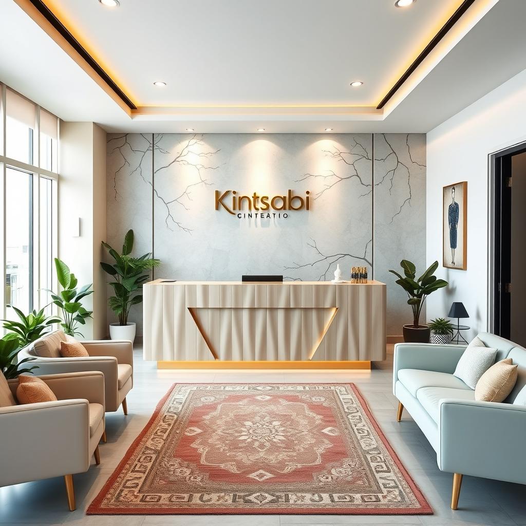 A welcoming reception area for the psychological counseling office named 'Centro Psicológico Integral Kintsabi,' reflecting its holistic approach