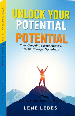 A visually striking book cover for a self-help book titled 'Unlock Your Potential: The 7 Secret Habits of Successful Students'