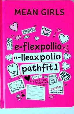A vibrant pink book cover inspired by the iconic design of the Mean Girls Burn Book