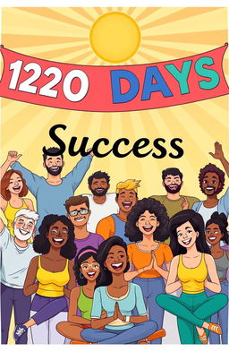 A motivational illustration featuring a diverse group of people celebrating their successes