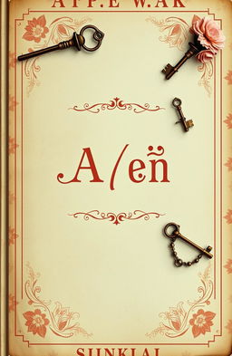 A charming vintage book cover design for a Wattpad BL story titled 'A/ලෙවල්'