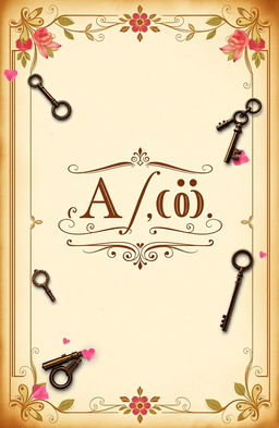 A charming vintage book cover design for a Wattpad BL story titled 'A/ලෙවල්'