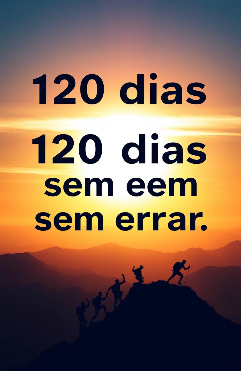 A motivational poster featuring the phrase '120 dias sem errar' in a bold, inspiring font