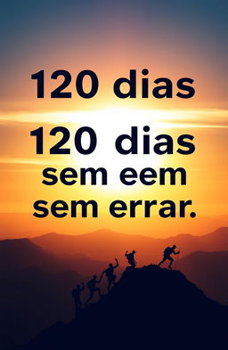 A motivational poster featuring the phrase '120 dias sem errar' in a bold, inspiring font