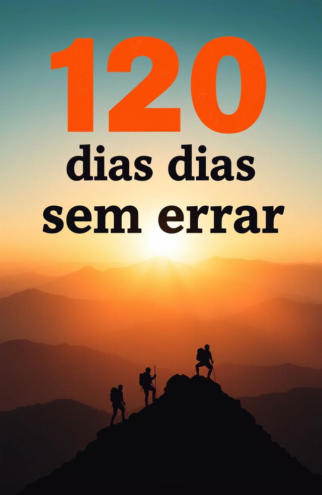 A motivational poster featuring the phrase '120 dias sem errar' in a bold, inspiring font