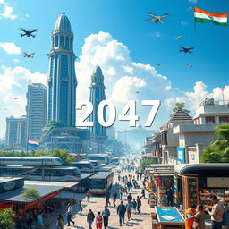 A visionary representation of India in 2047, inspired by the dreams of Prime Minister Modi