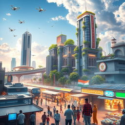 A visionary representation of India in 2047, inspired by the dreams of Prime Minister Modi