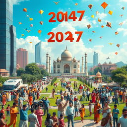 A vibrant and dynamic vision of India in 2047, inspired by Narendra Modi's dreams for the nation