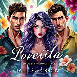 A dynamic book cover featuring a dreamy Brazilian woman with flowing wavy hair and a whimsical expression, embodying a sense of wonder and unpredictability