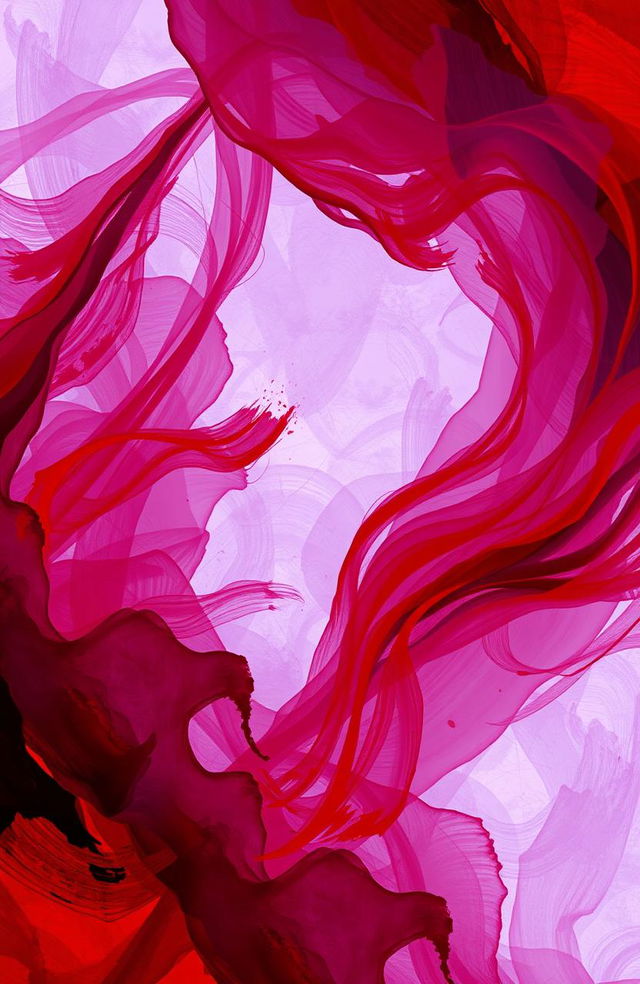 An abstract representation of the colors of love and pain, featuring deep reds symbolizing love intertwined with darker shades like purple and black representing pain