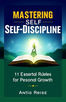 A book cover design for "Mastering Self-Discipline: 11 Essential Rules for Personal Growth"
