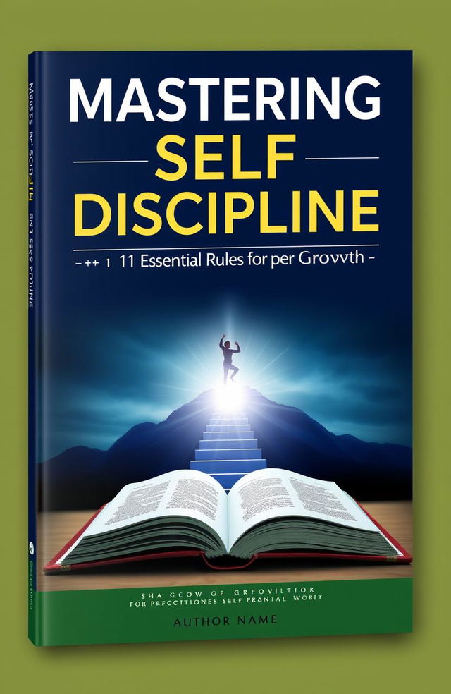 A book cover design for "Mastering Self-Discipline: 11 Essential Rules for Personal Growth"