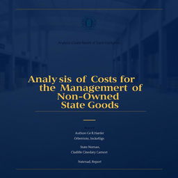 A cover page for a report titled 'Analysis of Costs for the Management of Non-Owned State Goods'