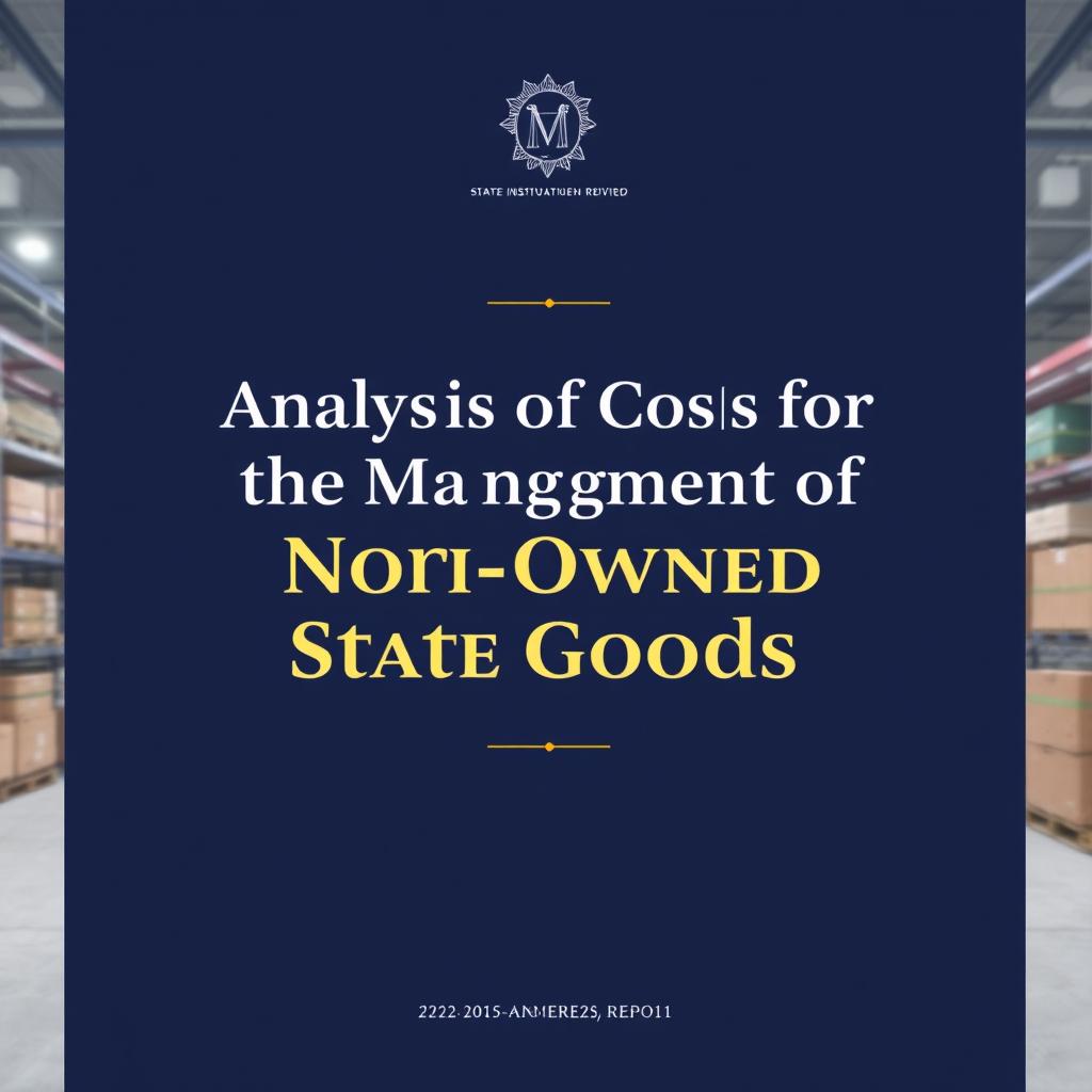 A cover page for a report titled 'Analysis of Costs for the Management of Non-Owned State Goods'