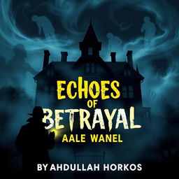 A dark, atmospheric representation of a Victorian mansion named Hale Manor, shrouded in swirling mist and surrounded by an eerie, stormy sky