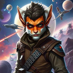 A male Bothan character from the Star Wars universe, featuring distinctive Bothan features such as large, expressive eyes, pointed ears, and fur-covered skin