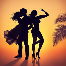 A captivating abstract image featuring the body shadows of two men and one woman, representing a Brazilian woman and two Korean men