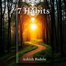An inspiring book cover featuring a winding path through a tranquil forest, symbolizing a journey of growth and transformation