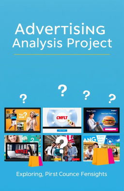 A visually engaging business project cover design, showcasing a collage of ten diverse advertisements from various industries