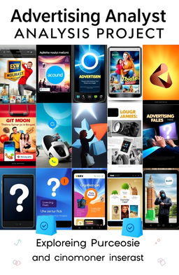 A visually engaging business project cover design, showcasing a collage of ten diverse advertisements from various industries