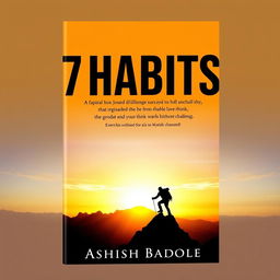 A motivational book cover featuring a breathtaking mountain landscape under a golden sunrise, casting warm hues across the sky