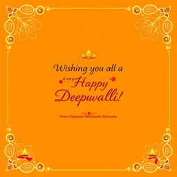 A festive greeting card design for Deepawali, featuring intricate designs and gold accents