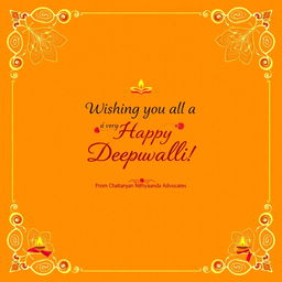 A festive greeting card design for Deepawali, featuring intricate designs and gold accents