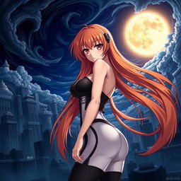 A stunning depiction of Makima from the anime series 'Chainsaw Man', featuring her in an alluring pose
