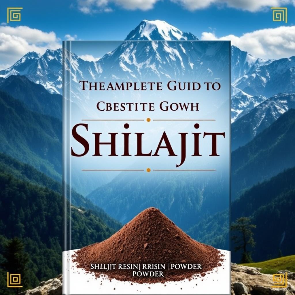 A captivating book cover for 'The Complete Guide To Shilajit'