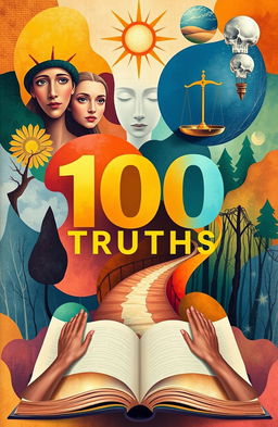 An artistic representation of '100 truths', showcasing various colorful abstract symbols and imagery that represent different facets of truth