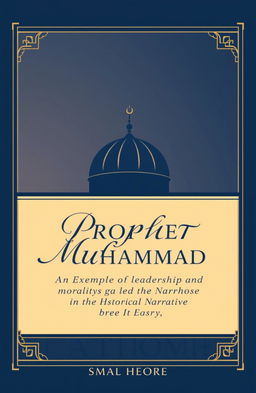 A modern and elegant book cover design for the title 'Prophet Muhammad: An Exemplar of Leadership and Morality in the Historical Narrative'