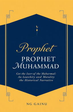 A modern and elegant book cover design for the title 'Prophet Muhammad: An Exemplar of Leadership and Morality in the Historical Narrative'